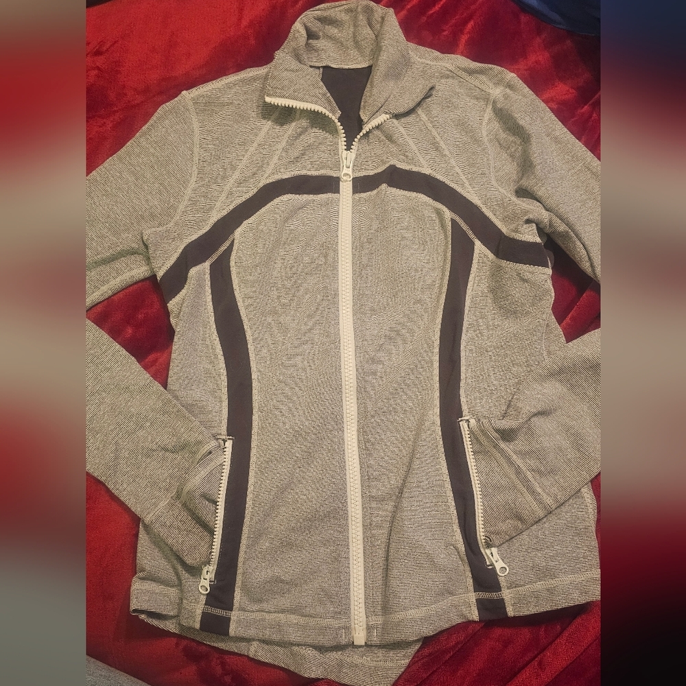 Lululemon Athletica Gray and Black Full-Zip Hoodie